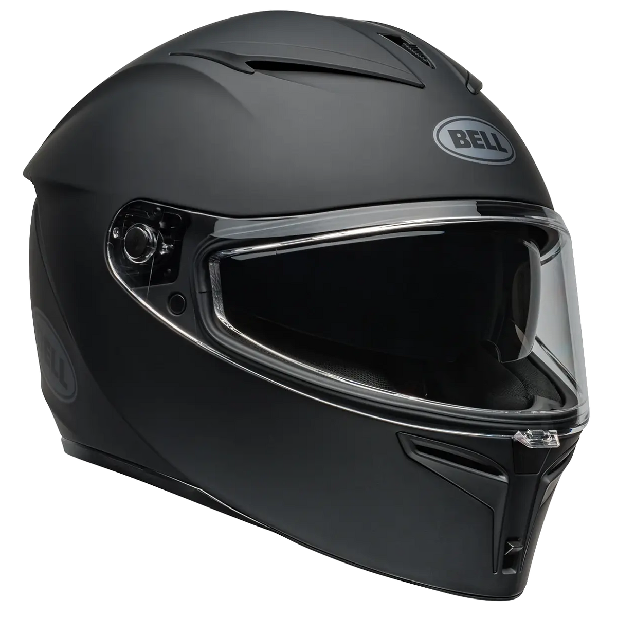 Bell Lithium Solid ECE 22.06 Matt Black full-face motorcycle helmet, front three-quarter view