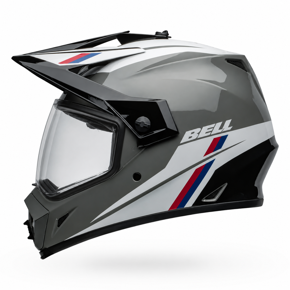 Bell MX-9 Adventure MIPS Alpine ECE 22.06 Nardo Grey / Black adventure motorcycle helmet, right-side profile view