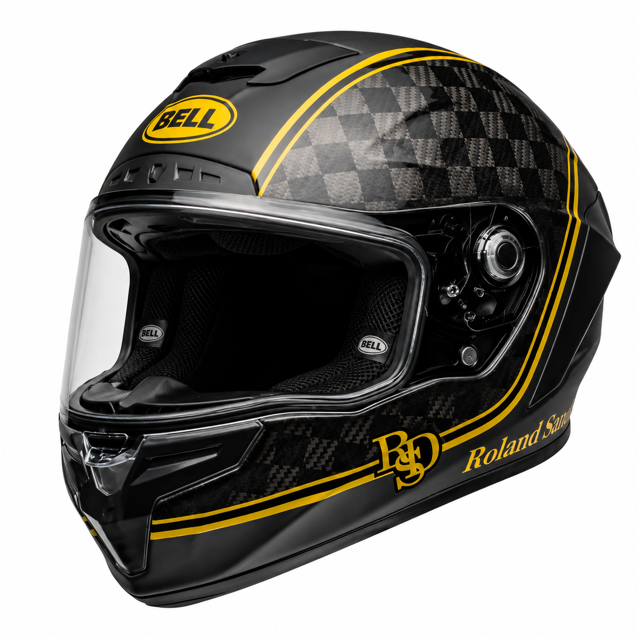 Bell Race Star DLX Flex RSD Player ECE 22.06 Black / Gold full-face motorcycle helmet, left-side profile