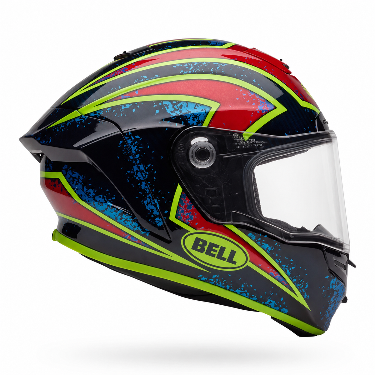 Bell Race Star DLX Flex Xenon ECE 22.06 Blue / Retina full-face motorcycle helmet, right-side profile view