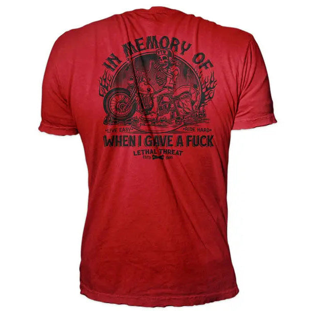 Lethal Threat In Memory T-Shirt Red / Black — rear graphic view