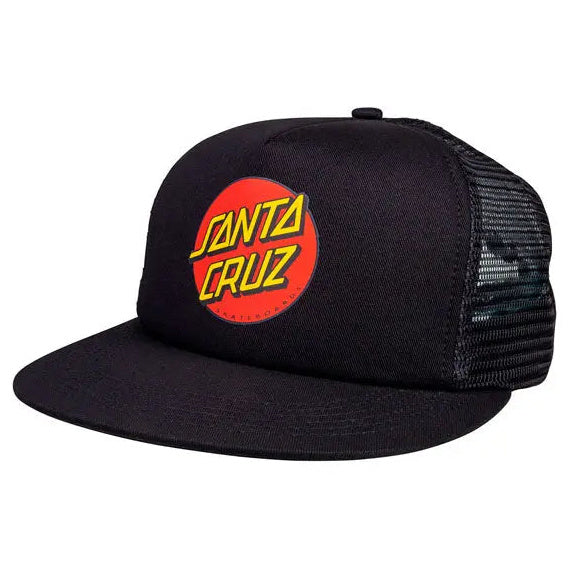 Santa Cruz Dot Mesh Cap Black / Black — front cap view