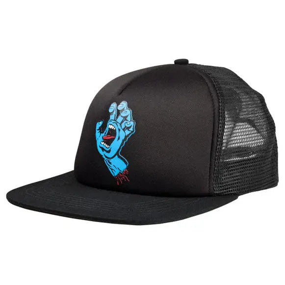 Santa Cruz Hand Mesh Back Cap Black / Black — front cap view