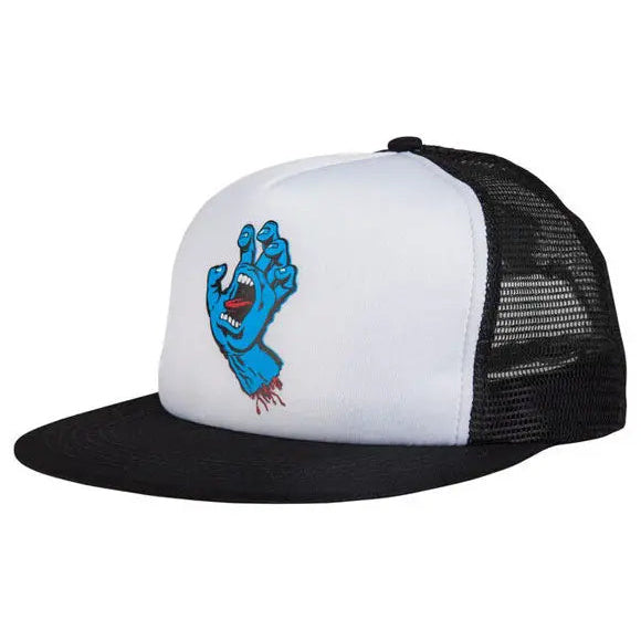 Santa Cruz Hand Mesh Back Cap White / Black — front cap view