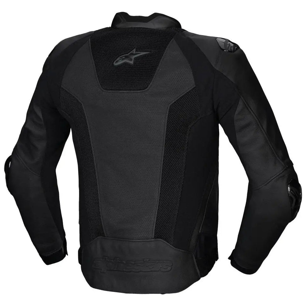 Alpinestars Missile V3 Airflow Leather Jacket Black / Black, back view