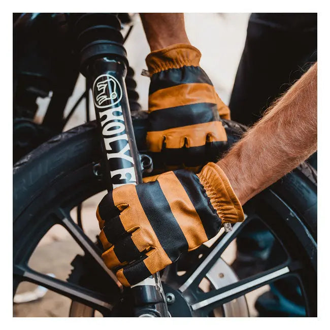 Holy Freedom Pitt Raw Leather Gloves Black / Brown  - FREE UK Shipping, FREE 365 Day Returns | Moto Central