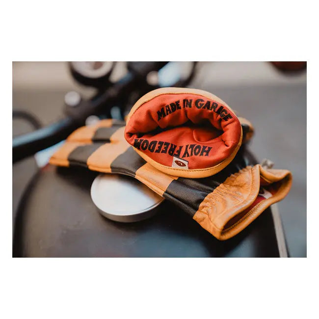 Holy Freedom Pitt Raw Leather Gloves Black / Brown  - FREE UK Shipping, FREE 365 Day Returns | Moto Central