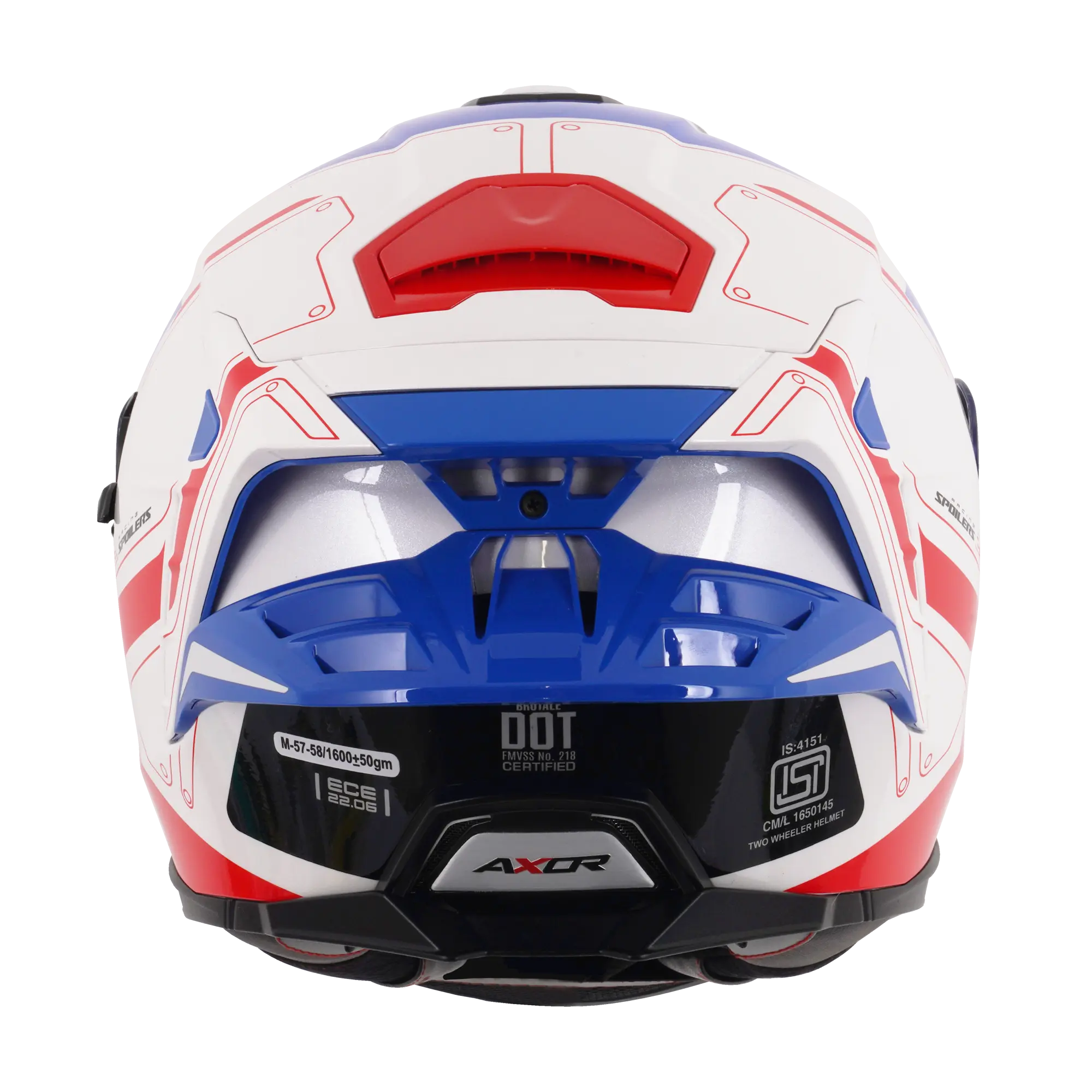 Axor Brutale With Dual Spoiler Ryden White / Red / Blue FREE UK Delivery, FREE 365 Day Returns | Moto Central