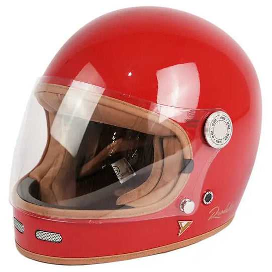 ByCity Roadster 2 Red full-face motorcycle helmet, front-right three-quarter view