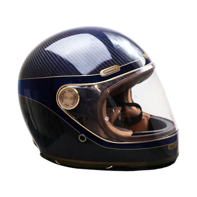 ByCity Roadster Full Face Helmet Carbon Golden Blue FREE UK Delivery