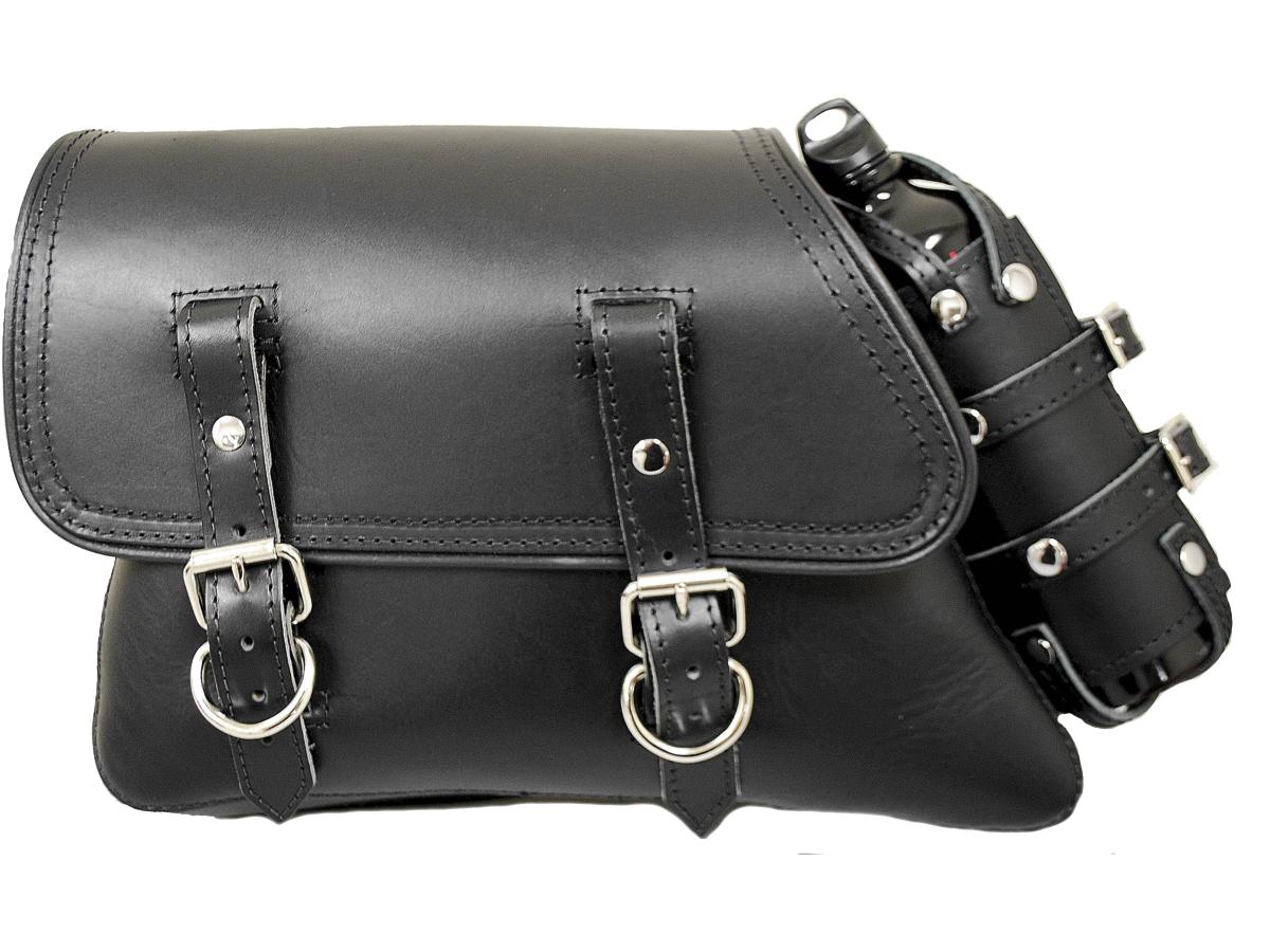 La Rosa Design Solo Left Side Bag With Fuel Bottle Holder Black