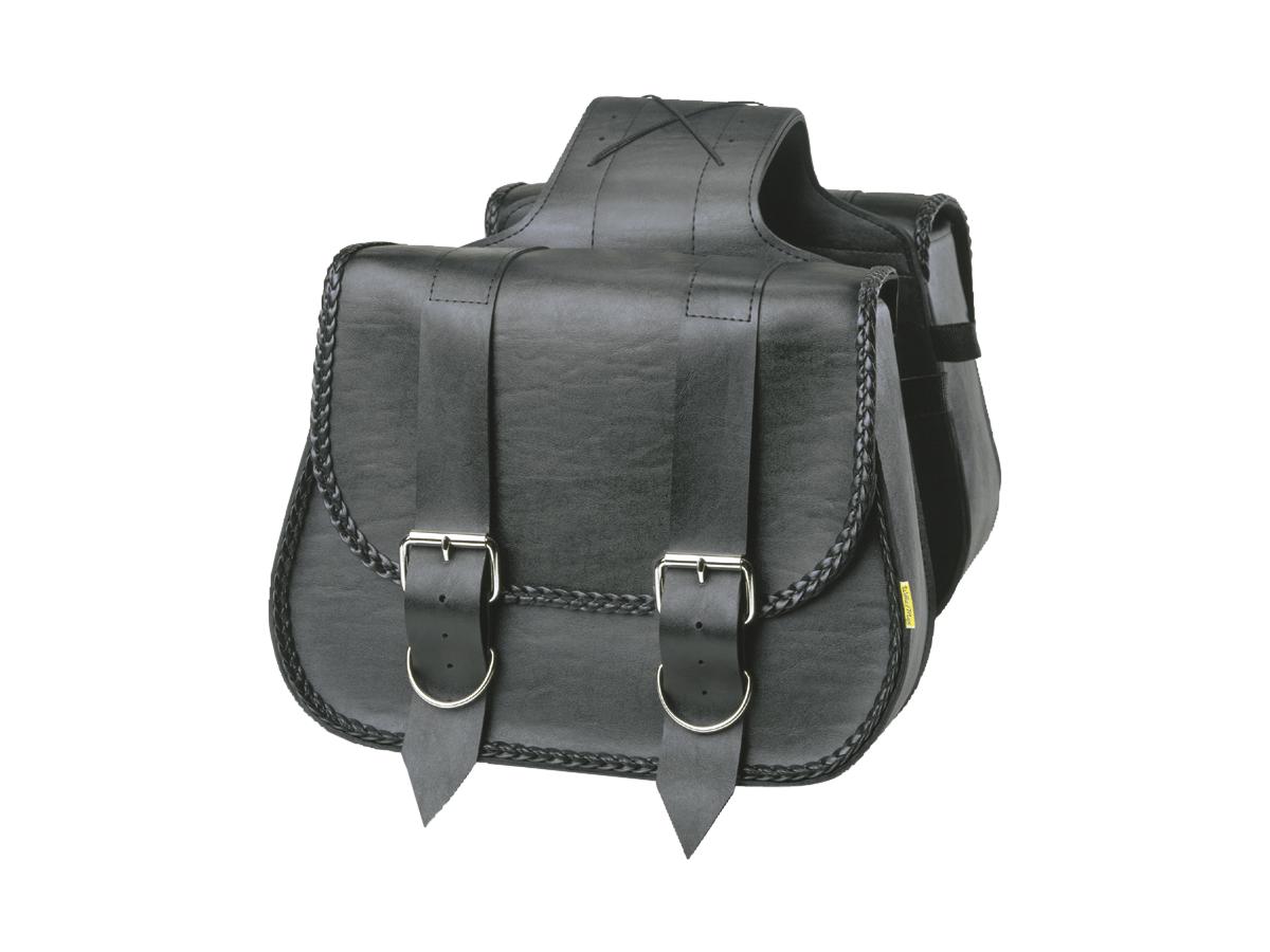 Willie & Max Braided Straight Throw Over Saddlebags Touring Black - 14 1⁄2" X 12" X 5 1/2"