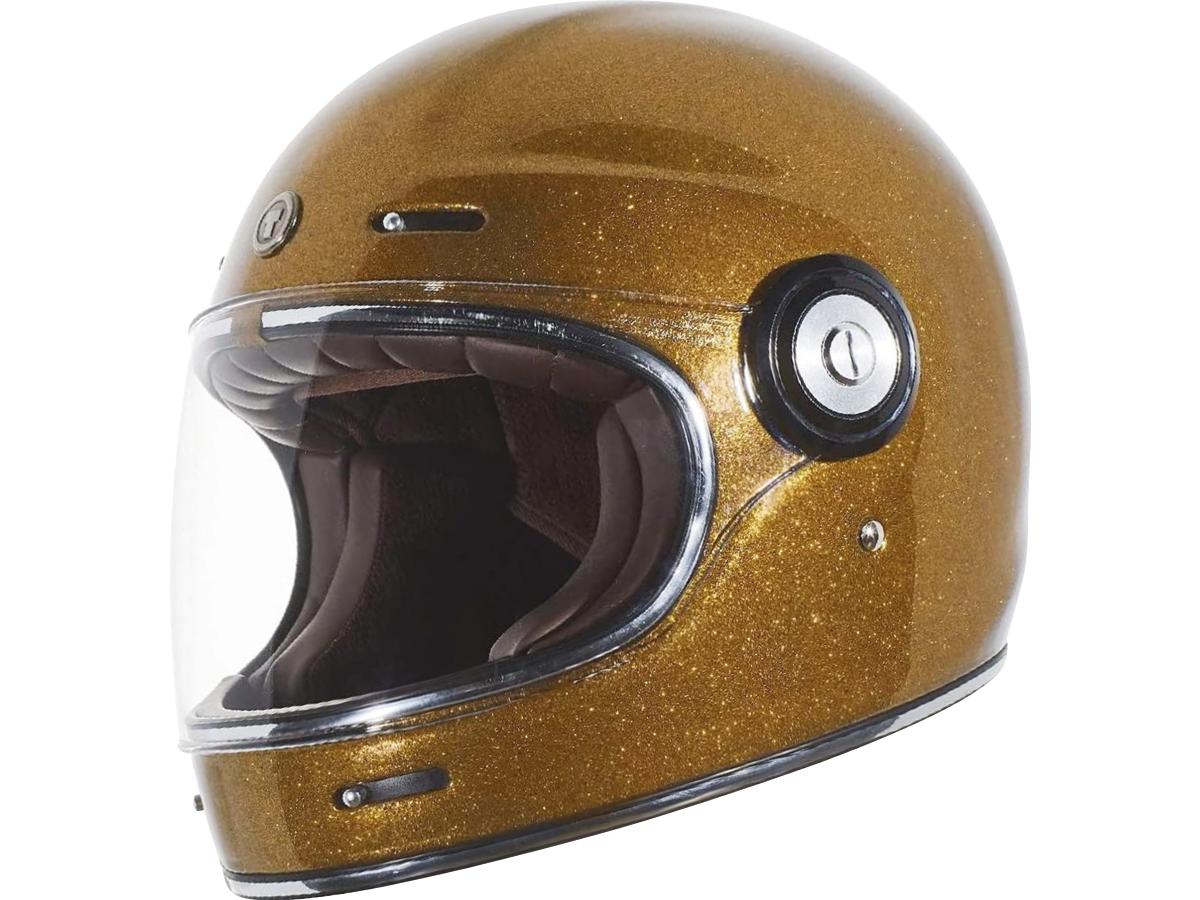 Torc T-1 Retro Helmet Gold Mega Flake - FREE UK Shipping, FREE 365 Day Returns | Moto Central