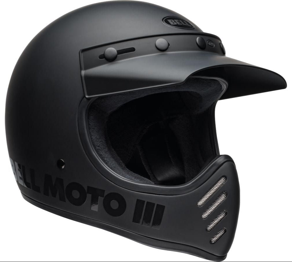 Bell Moto-3 Classic ECE 22.05 Flat Black - FREE UK Shipping, FREE 365 Day Returns | Moto Central