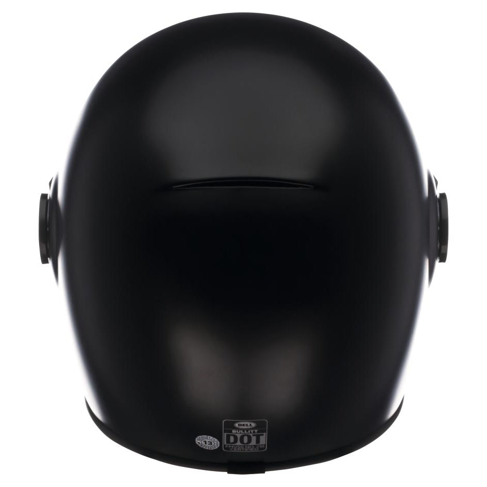 Bell Bullitt Retro Flat Black full-face motorcycle helmet, rear view
