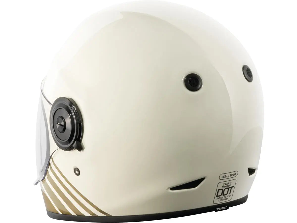 Torc T-1 Retro Cream / Gloss White FREE UK Delivery, FREE 365 Day Returns | Moto Central