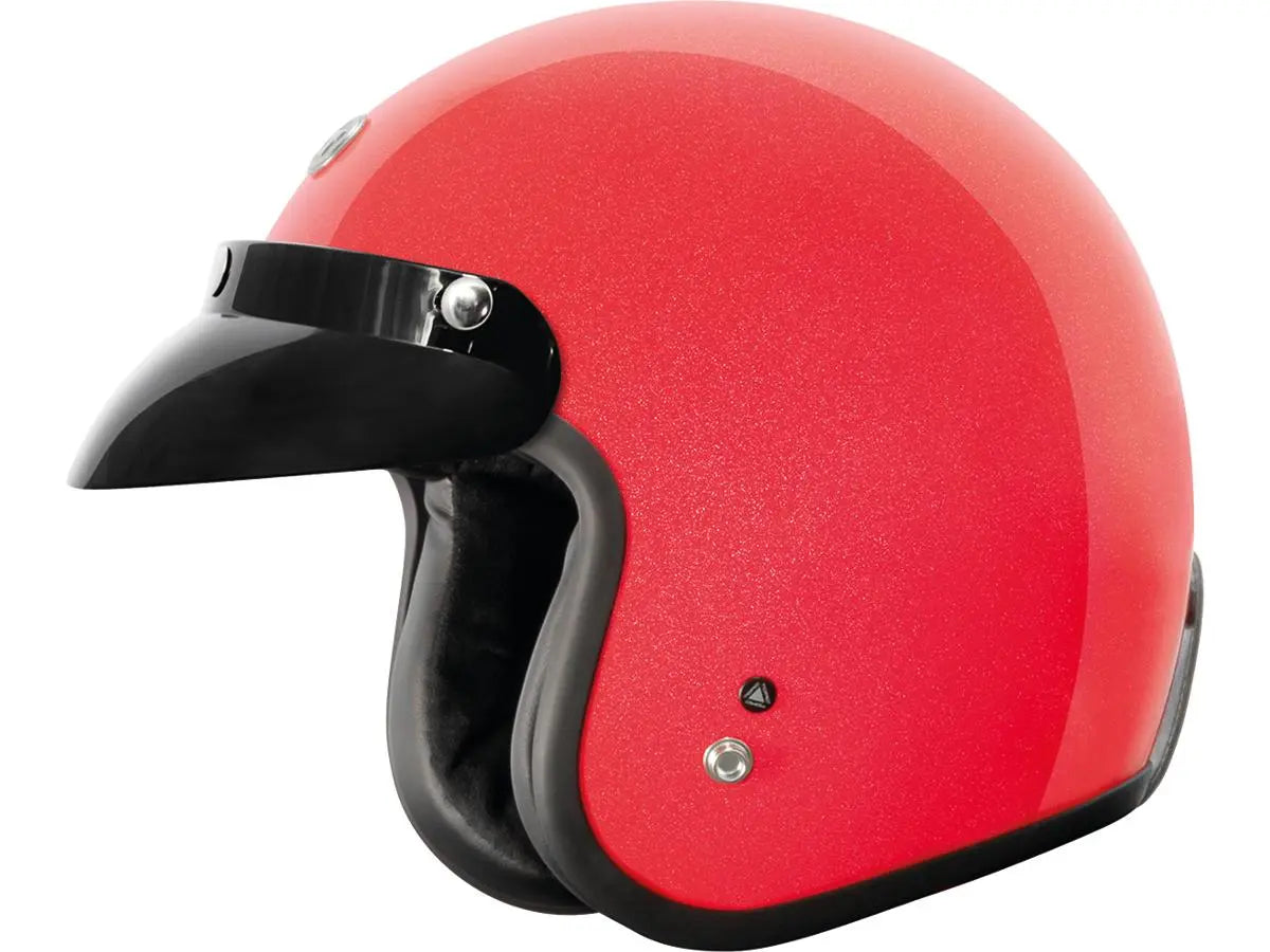 Torc T-50 ECE Retro Jet Gloss Metallic red FREE UK Delivery, FREE 365 Day Returns | Moto Central