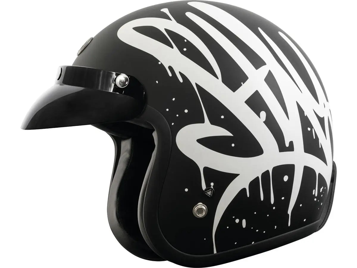 Torc T-50 ECE Retro Jet Wild One Matt Black FREE UK Delivery, FREE 365 Day Returns | Moto Central