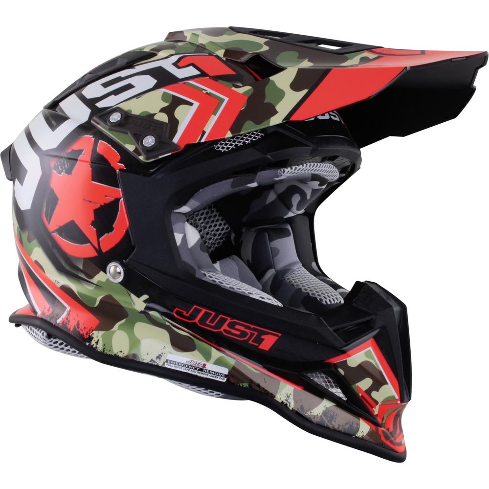 Just1 J12 Carbon MX Helmet Kombat Red FREE Delivery, 365 Day Returns