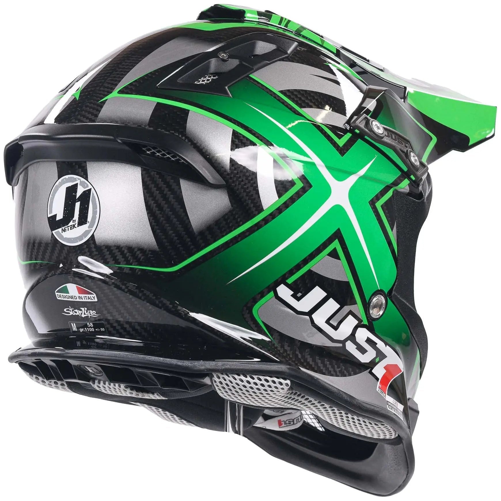 Just1 J12 Carbon MX Helmet Mister X Carbon Green - FREE UK Shipping, FREE 365 Day Returns | Moto Central