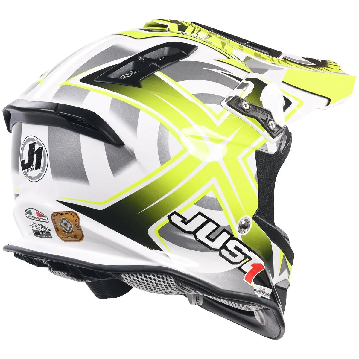 Just1 J12 Carbon MX Helmet Mister X Yellow - FREE UK Shipping, FREE 365 Day Returns | Moto Central