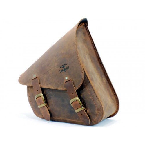Longride Waxed Canvas Swing Arm Left Bag Brown CUS274R - 7.6 Liters