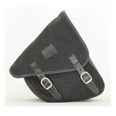 Longride Waxed Canvas Swing Arm Left Bag Black CUS274WBLA - 7.6 Liters - primary product view