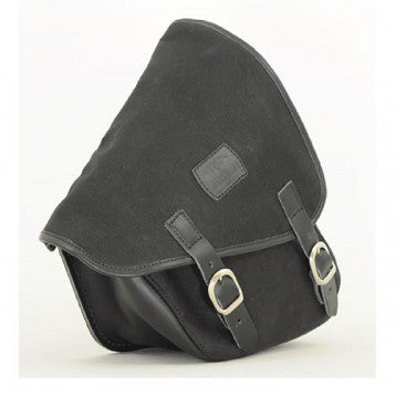 Longride Waxed Canvas Swing Arm Left Bag Black CUS274WBLA - 7.6 Liters - alternate product view
