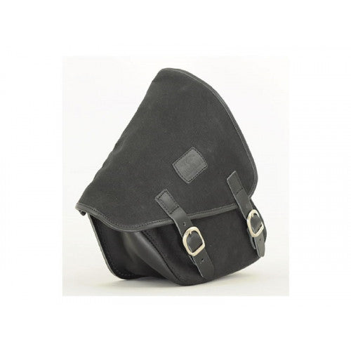 Longride Waxed Canvas Swing Arm Left Bag Black CUS274WBLA - 7.6 Liters