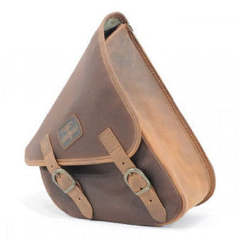 Longride Waxed Canvas Swing Arm Left Bag Brown CUS274WBRO - 7.6 Liters - primary product view
