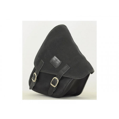 Longride Waxed Canvas Swing Arm Right Bag Black CUS275WBLA - 7.6 Liters