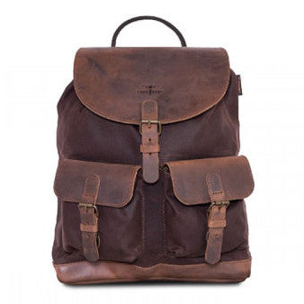 Longride Waxed Canvas Backpack Brown - 12.4 Liters - backpack side profile