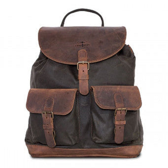 Longride Waxed Canvas Backpack Khaki - 12.4 Liters - backpack side profile