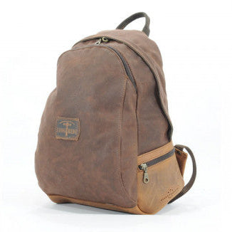 Longride Waxed Canvas Backpack Brown - 11 Liters - backpack front view