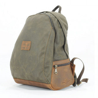 Longride Waxed Canvas Backpack Khaki - 11 Liters - backpack front view
