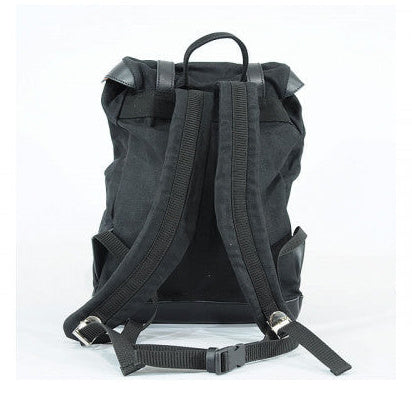 Longride Waxed Canvas Backpack Black - 13 Liters - backpack side profile