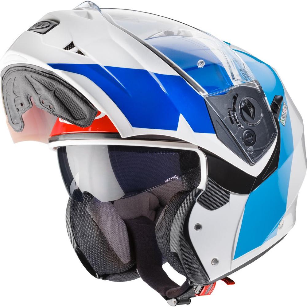 caberg duke helmet white Caberg Duke 2 Impact Flip-Up Helmet White/Blue/Blue/Red FREE Delivery