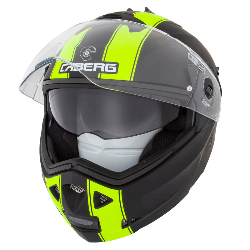 caberg duke 2 helmets Caberg Duke 2 Legend Flip-Up Helmet Matt Black/Fluo Yellow FREE P&P