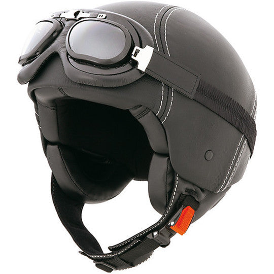 Caberg Jet Century Plain Black Leather