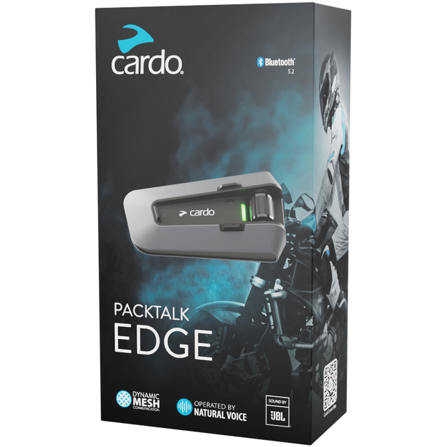Cardo Packtalk Edge Single Mesh Bluetooth Intercom System Grey / Black