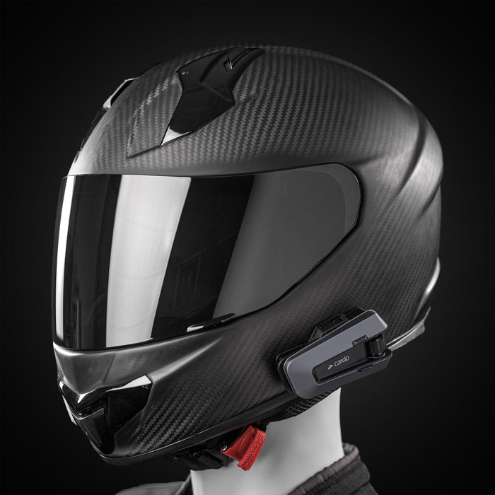 bluetooth motorcycle helmet uk Cardo Packtalk Edge Single Bluetooth Intercom System Grey/Black