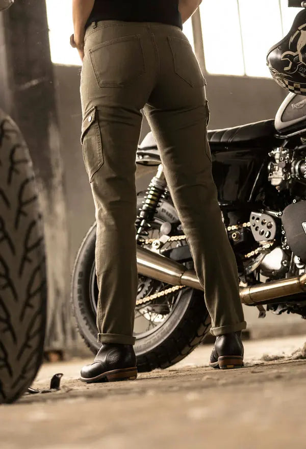 Rokker Slim Fit Cargo Trouser Light Olive FREE UK Delivery, FREE 365 Day Returns | Moto Central