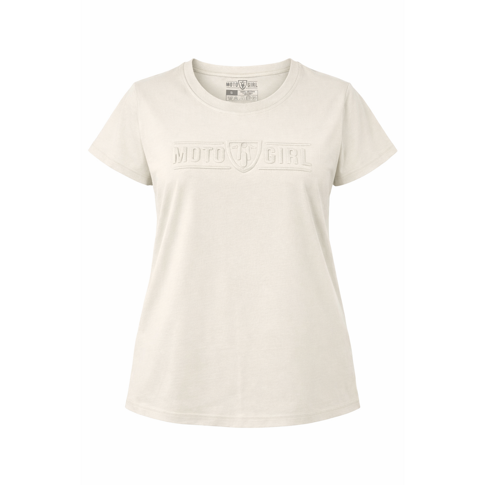 MotoGirl 3D Ladies T-Shirt Cream FREE UK Delivery, FREE 365 Day Returns | Moto Central