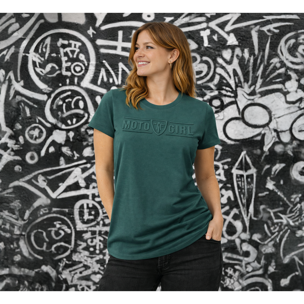 MotoGirl 3D Ladies T-Shirt Dark Teal FREE UK Delivery, FREE 365 Day Returns | Moto Central