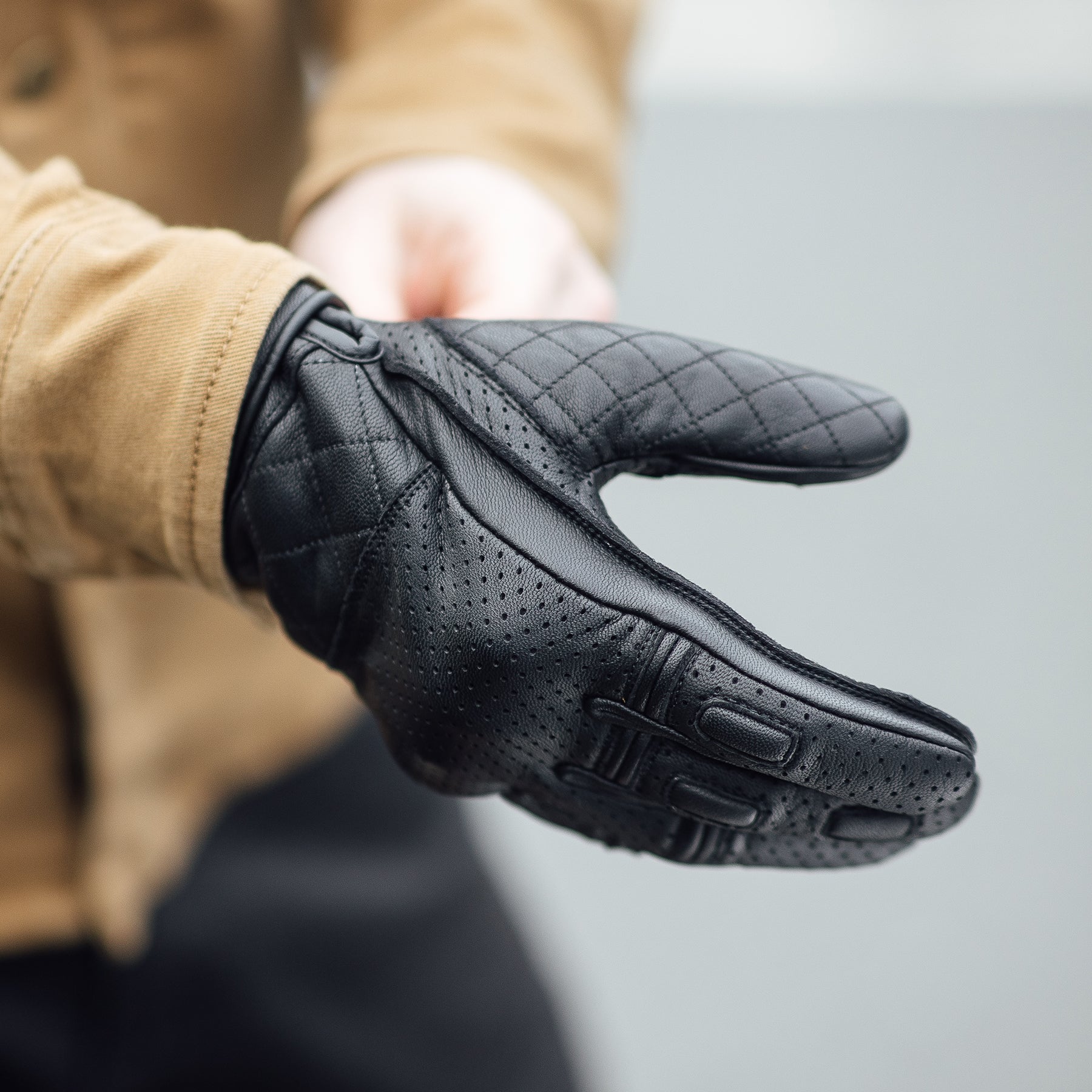 Merlin Clanstone D3O Leather Gloves Black FREE UK Delivery, FREE 365 Day Returns | Moto Central