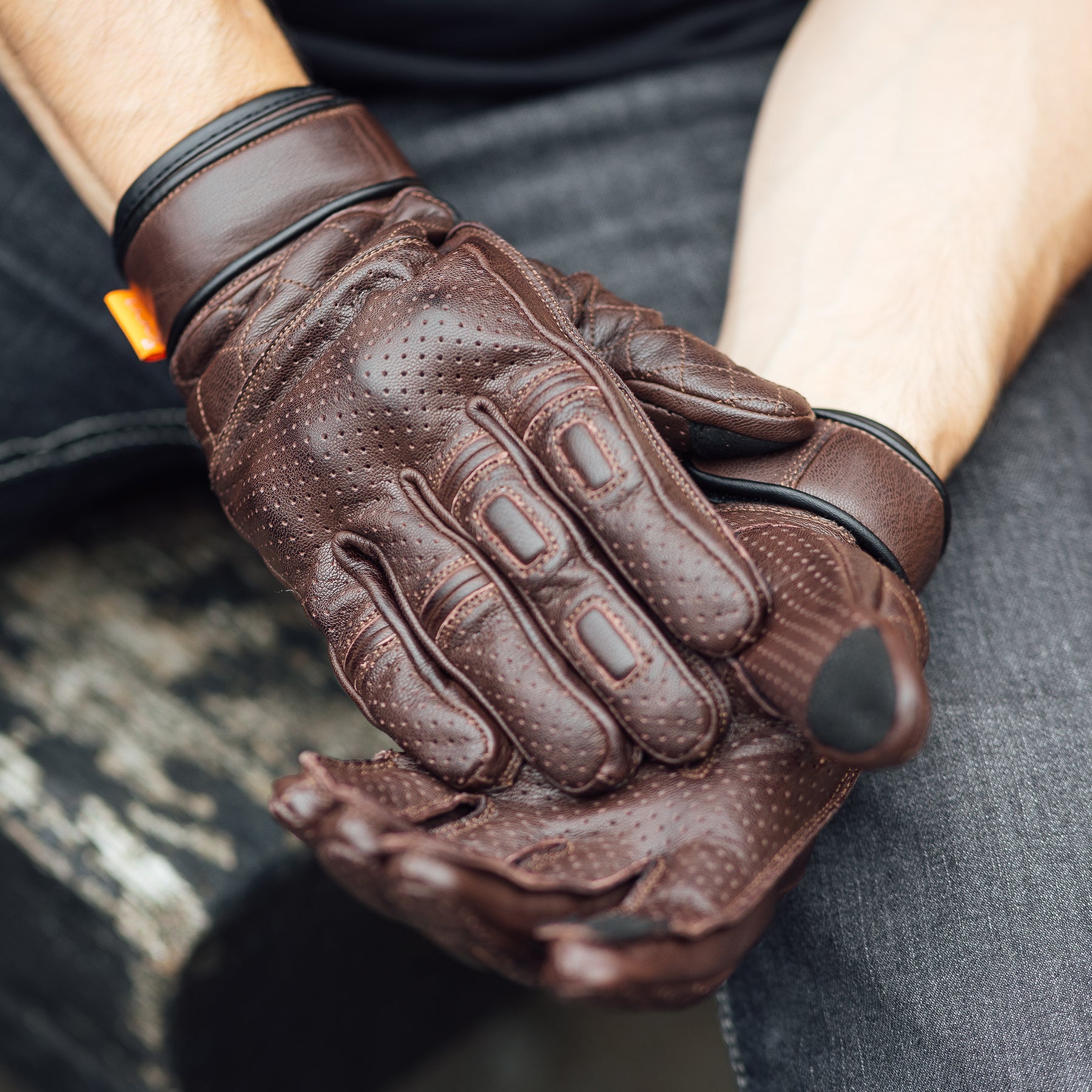 Merlin Clanstone D3O Leather Gloves Brown FREE UK Delivery, FREE 365 Day Returns | Moto Central