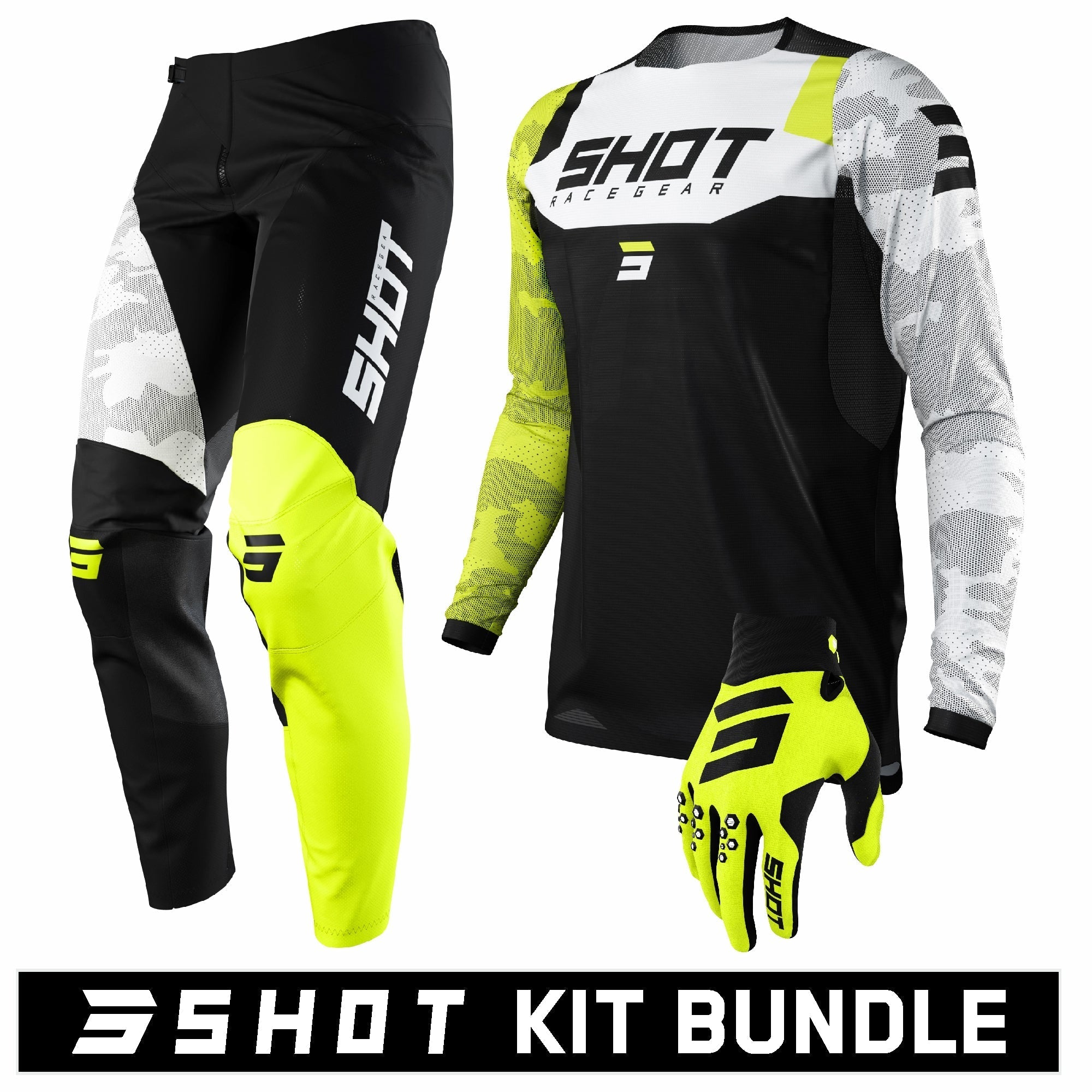 Shot Contact Camo Yellow Kit Bundle Black / Neon / White / Yellow