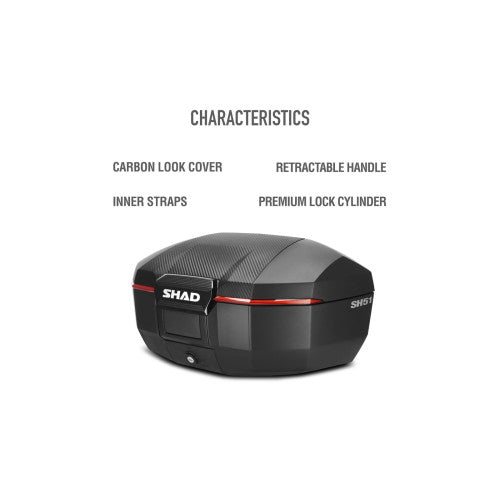 SHAD SH51 Top Box Carbon - FREE UK Shipping, FREE 365 Day Returns | Moto Central