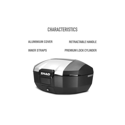 SHAD SH51 Top Box Aluminium - FREE UK Shipping, FREE 365 Day Returns | Moto Central