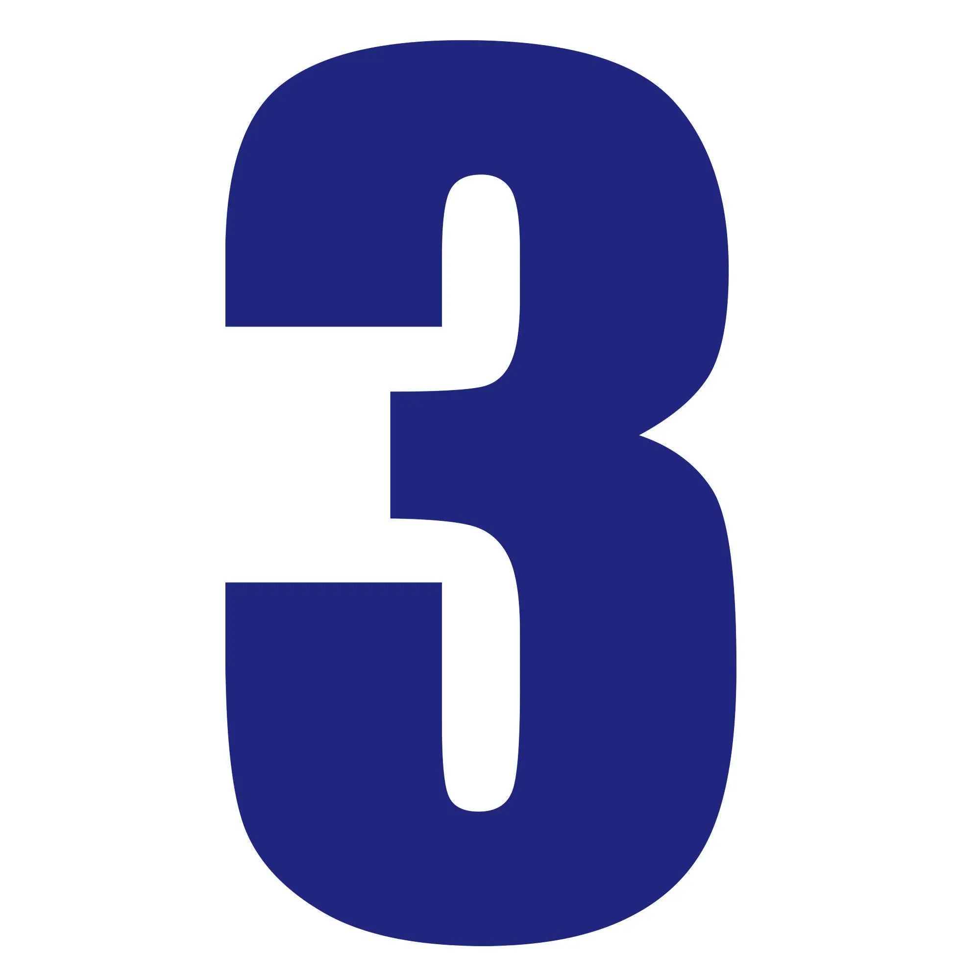 Bike It Race Numbers #3 Decal Blue - FREE UK Shipping, FREE 365 Day Returns | Moto Central
